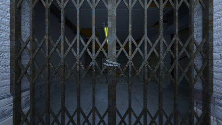 3D CG rendering of Abandoned building