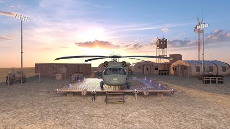 3D CG rendering of helicopterの写真素材