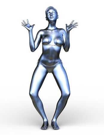 3D CG rendering of woman statueの写真素材