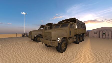 3D CG rendering of truckの写真素材