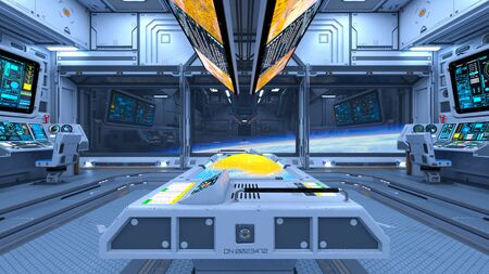 3D CG rendering of space shipの写真素材