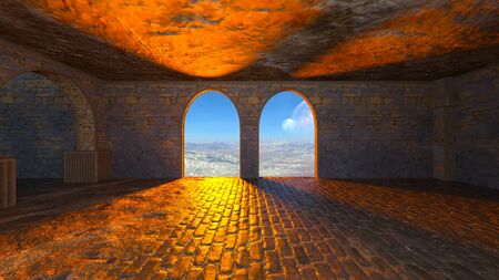 3D CG rendering of ancient ruinsの写真素材
