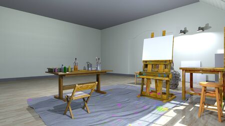 3D CG rendering of Atelierの写真素材