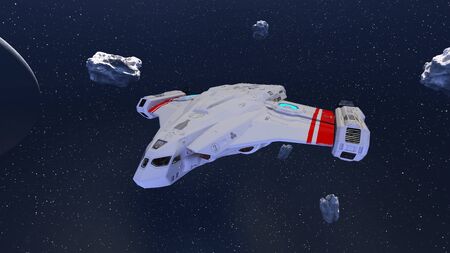 3D CG rendering of space ship