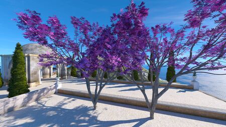 3D CG rendering of terrace