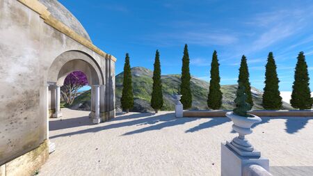 3D CG rendering of terrace
