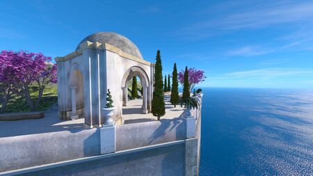 3D CG rendering of terraceの写真素材