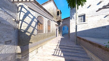 3D CG rendering of tourist destinationの写真素材