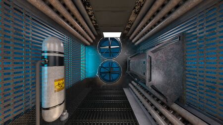 3D CG rendering of building hallway