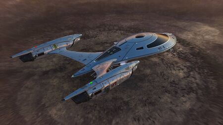 3D CG rendering of space ship