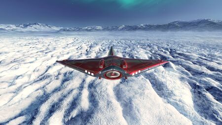 3D CG rendering of space ship