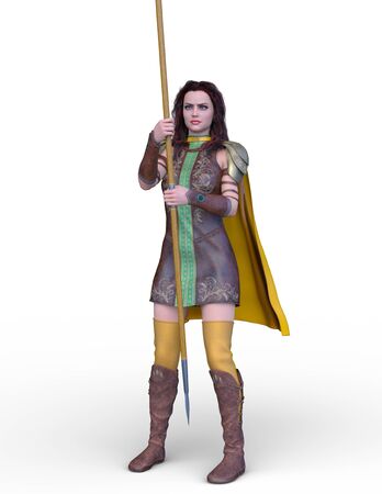 3D CG rendering of warrior womanの写真素材