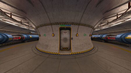 3D CG rendering of building hallway
