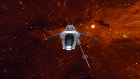 3D CG rendering of space ship