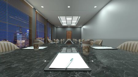 3D CG rendering of Modern building office