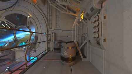 3D rendering of Inside the spaceship