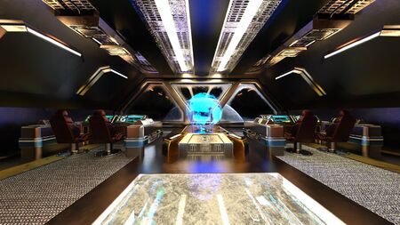 3D rendering of Inside the spaceship