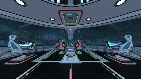 3D rendering of Inside the spaceship