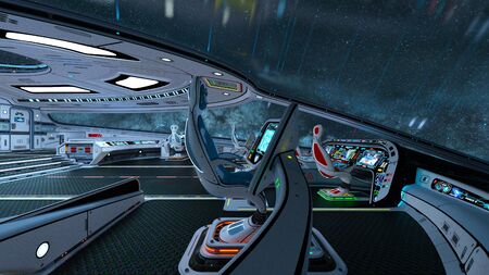 3D rendering of Inside the spaceship