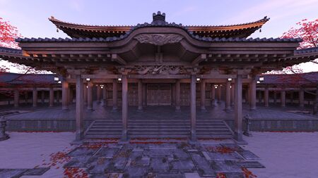 3D rendering of Japanese style mansion