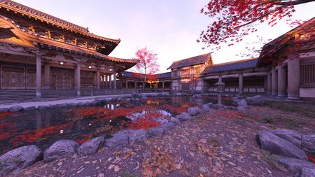 3D rendering of Japanese style mansion