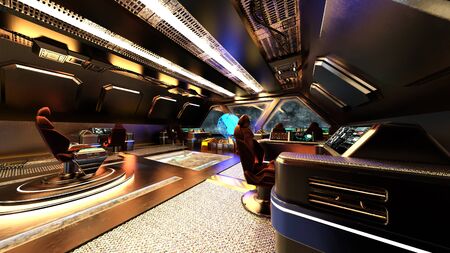 3D rendering of Inside the spaceship