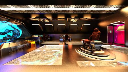 3D rendering of Inside the spaceship