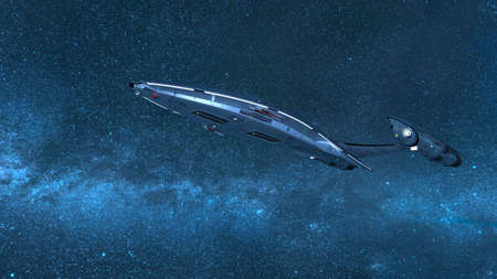 3D rendering of space ship.