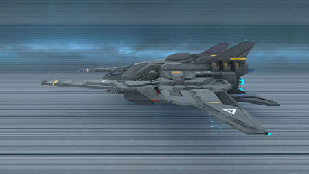 3D rendering of space ship.