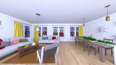 3D rendering of Christmas house
