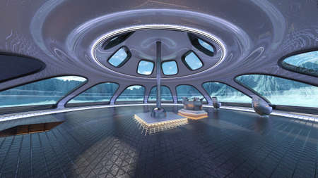 3D rendering of space ship