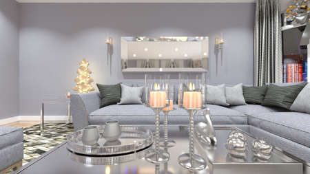 3D rendering of Christmas house