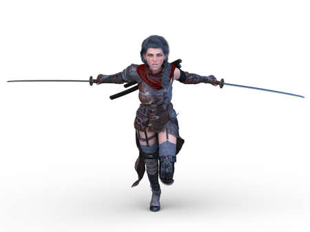 3D rendering of warrior womanの写真素材