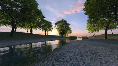 3D rendering of Waterside scenery