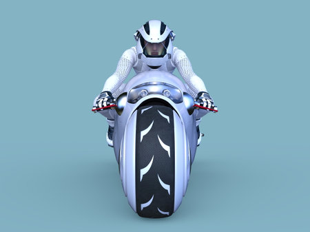 3D rendering of speeder bikeの写真素材