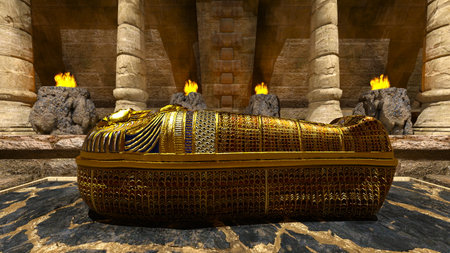 3D rendering of Inside the pyramidの写真素材