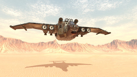 3D rendering of Flying Airplane