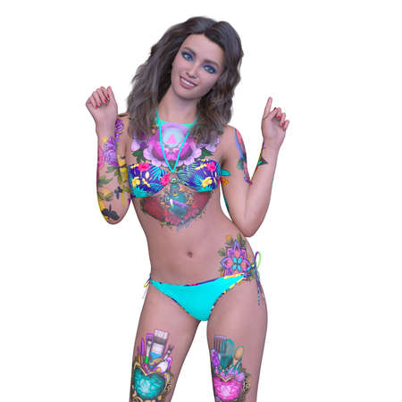 3D rendering of Woman in Costumeの写真素材