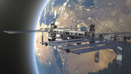 3D rendering of space ship.