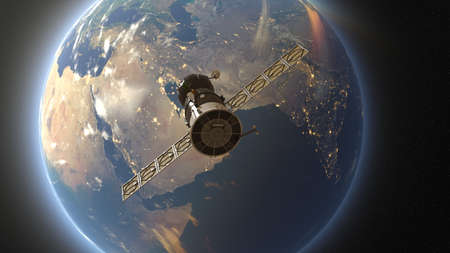 3D rendering of space ship.