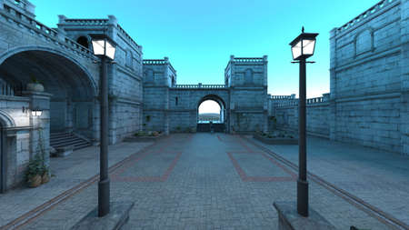 3D rendering of Historic Castleの写真素材