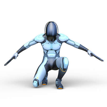 3D rendering of cyber manの写真素材