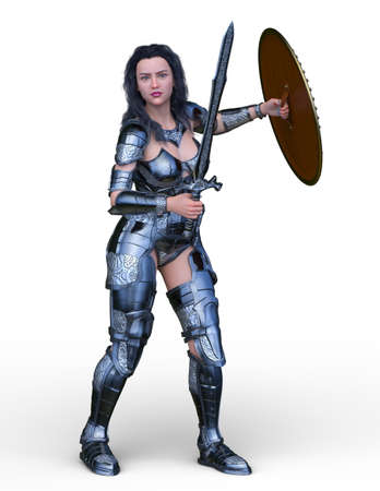 3D rendering of warrior womanの写真素材