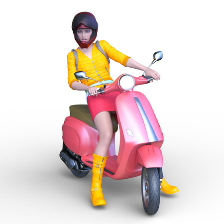 3D rendering of sexy riderの写真素材