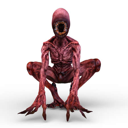 3D rendering of alien monster