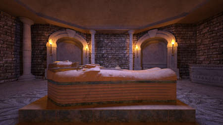3D rendering of Inside the pyramidの写真素材