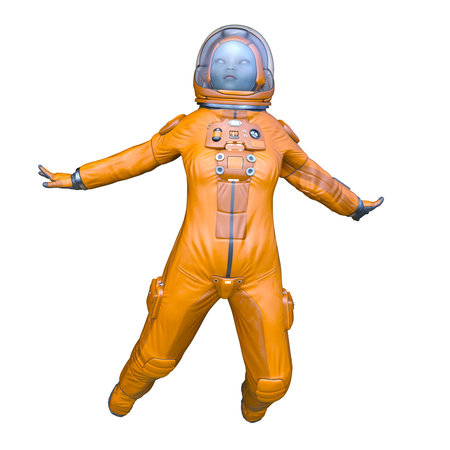 3D rendering of space womanの写真素材