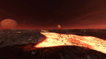 3D rendering of Volcano Landscape