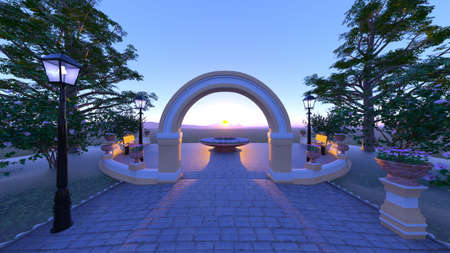 3D rendering of lxuary gardenの写真素材
