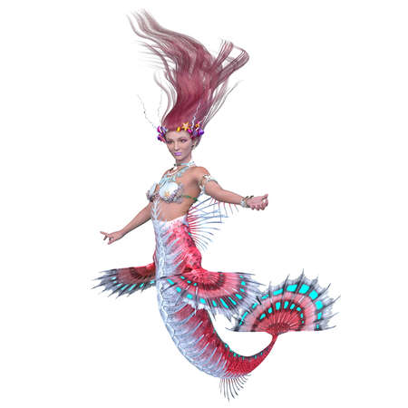 3D rendering of Mermaid Girlsの写真素材